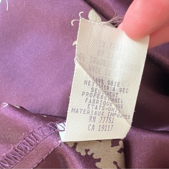 Vintage Betsey Johnson Plum Butterfly Print Ruffle Silk Midi Dress - Picture 13 of 14